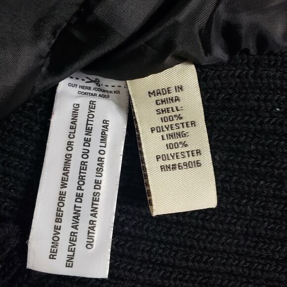 Ruff Hewn Women Jacket Medium M Faux Suede Knit Button Down Long Sleeve Black - Picture 9 of 10